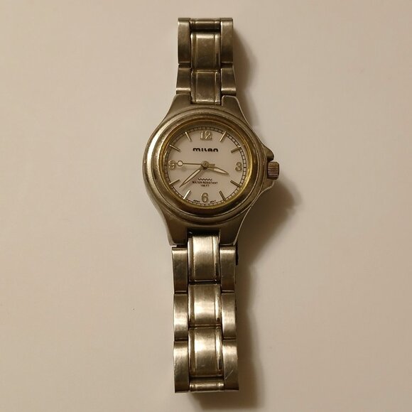 Milan Silver Tone Stainless Steel Bracelet Watch Japan Movt 100Ft WR M.Z. Berger - Picture 1 of 15